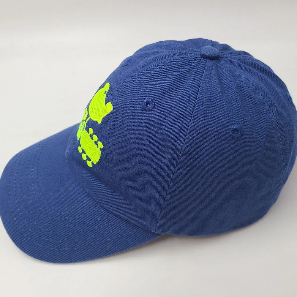 Woodstock Hat Strapback (Fits Small) Blue Yellow Music Festival Bird Guitar Logo